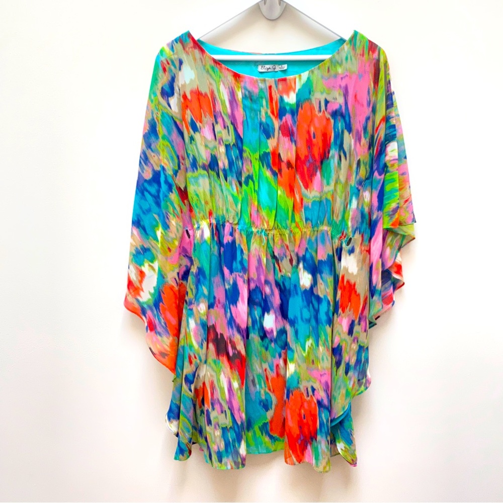 Eliza J Missy Multicolor Mini Tunic Summer Dress Women's Size 8